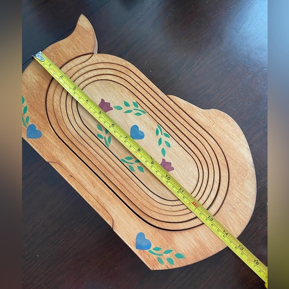 Vintage 1986 "Squash basket" by Holmes Ent. Wood Collapsible Basket Unsigned - Picture 9 of 11